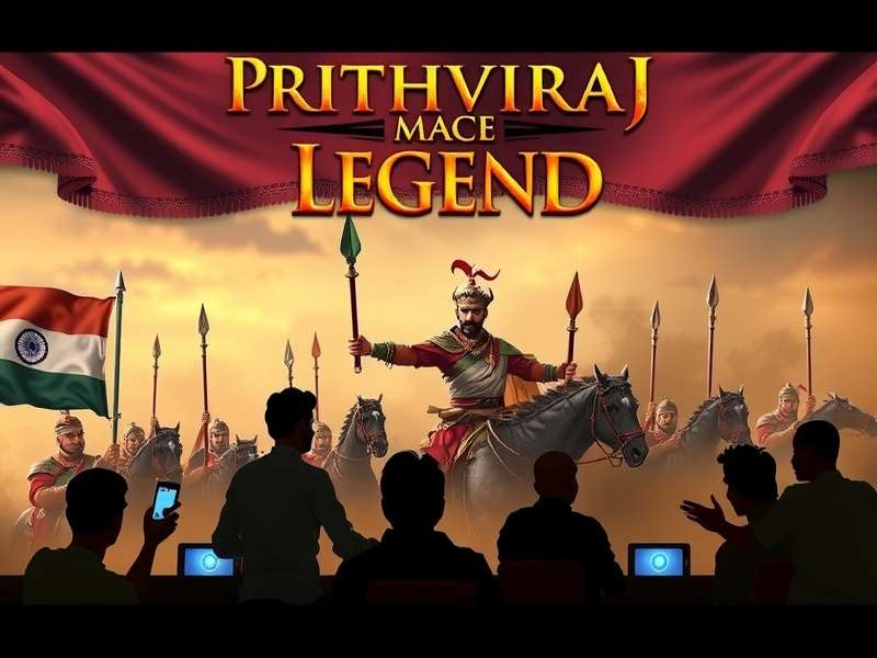 Prithviraj Mace Legend game banner featuring Prithviraj Chauhan in battle